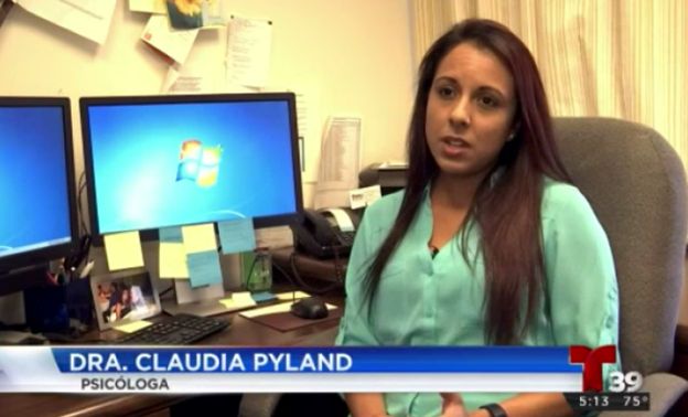 Dr. Claudia Pyland interviewed on Telemundo as Psicóloga